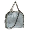 Stella McCartney Metallic Light Blue Faux Leather Mini Falabella Shoulder Bag For Women