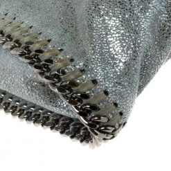 Stella McCartney Metallic Light Blue Faux Leather Mini Falabella Shoulder Bag For Women -Stella McCartney Sales luxury women stella mccartney used handbags p428679 011