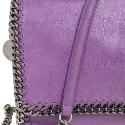 Stella McCartney Purple Faux Suede Falabella Shoulder Bag For Women -Stella McCartney Sales luxury women stella mccartney used handbags p429839 001