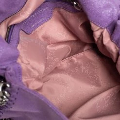 Stella McCartney Purple Faux Suede Falabella Shoulder Bag For Women -Stella McCartney Sales luxury women stella mccartney used handbags p429839 004