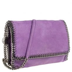 Stella McCartney Purple Faux Suede Falabella Shoulder Bag For Women -Stella McCartney Sales luxury women stella mccartney used handbags p429839 008