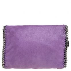 Stella McCartney Purple Faux Suede Falabella Shoulder Bag For Women -Stella McCartney Sales luxury women stella mccartney used handbags p429839 010