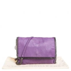 Stella McCartney Purple Faux Suede Falabella Shoulder Bag For Women -Stella McCartney Sales luxury women stella mccartney used handbags p429839 011