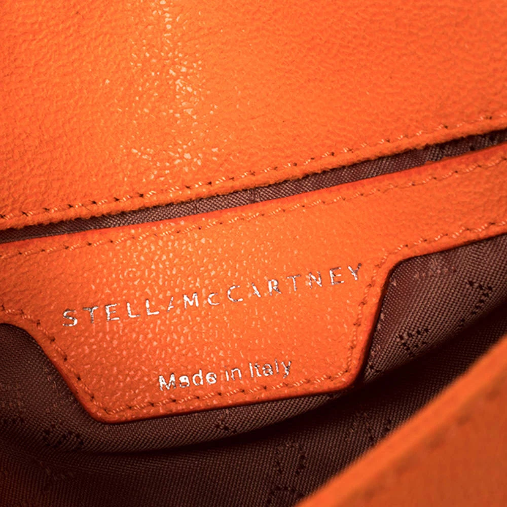 Stella McCartney Neon Orange Faux Leather Falabella Flap Crossbody Bag For Women 10 Stella McCartney Neon Orange Faux Leather Falabella Flap Crossbody Bag For Women - Image 8