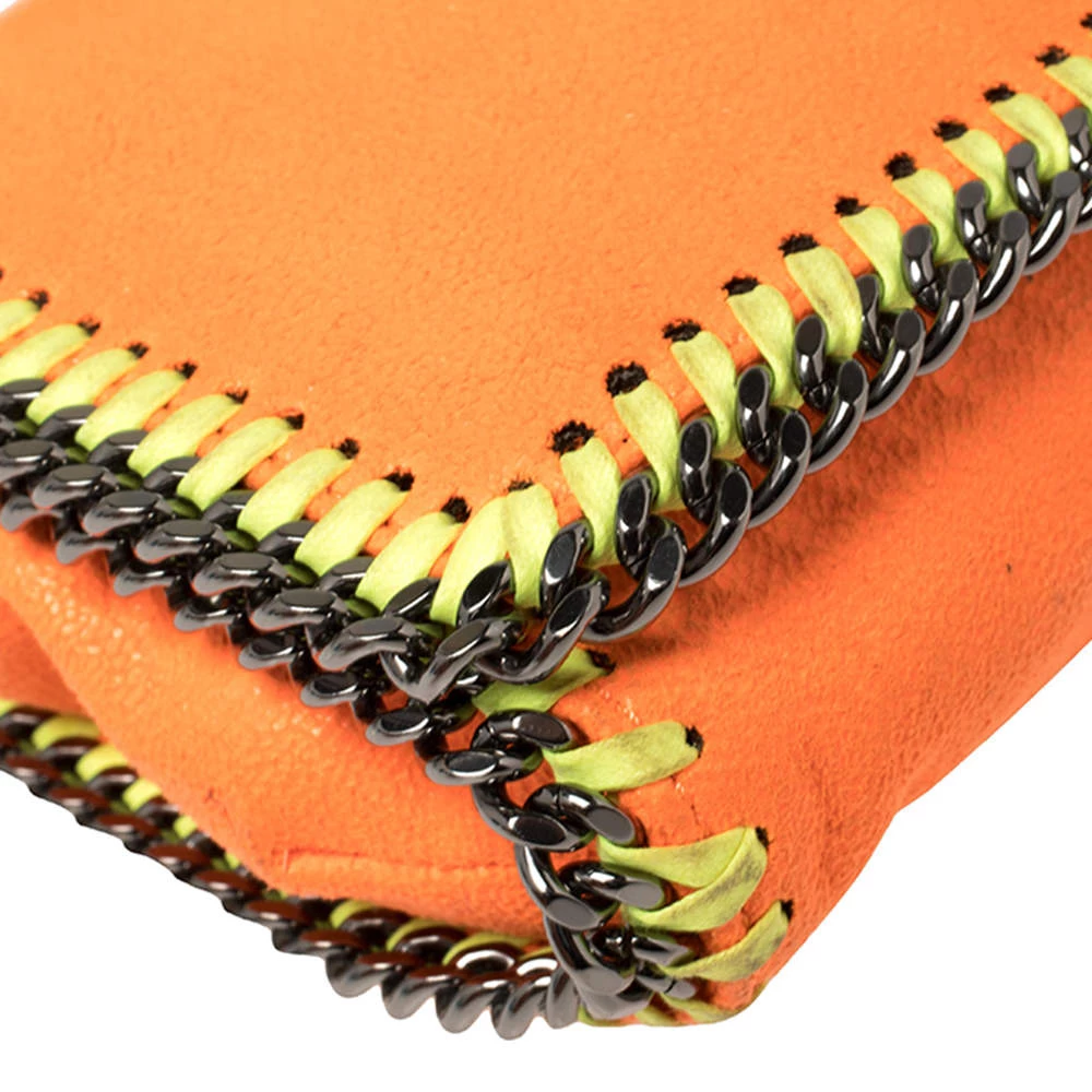 Stella McCartney Neon Orange Faux Leather Falabella Flap Crossbody Bag For Women 12 Stella McCartney Neon Orange Faux Leather Falabella Flap Crossbody Bag For Women - Image 10
