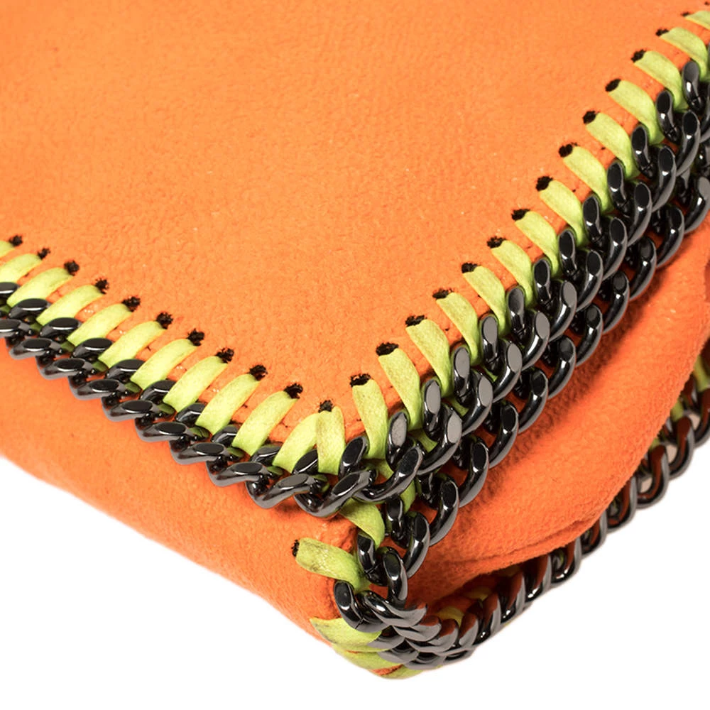 Stella McCartney Neon Orange Faux Leather Falabella Flap Crossbody Bag For Women 13 Stella McCartney Neon Orange Faux Leather Falabella Flap Crossbody Bag For Women - Image 11