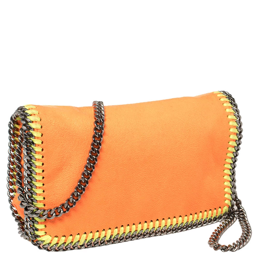 Stella McCartney Neon Orange Faux Leather Falabella Flap Crossbody Bag For Women 5 Stella McCartney Neon Orange Faux Leather Falabella Flap Crossbody Bag For Women - Image 3