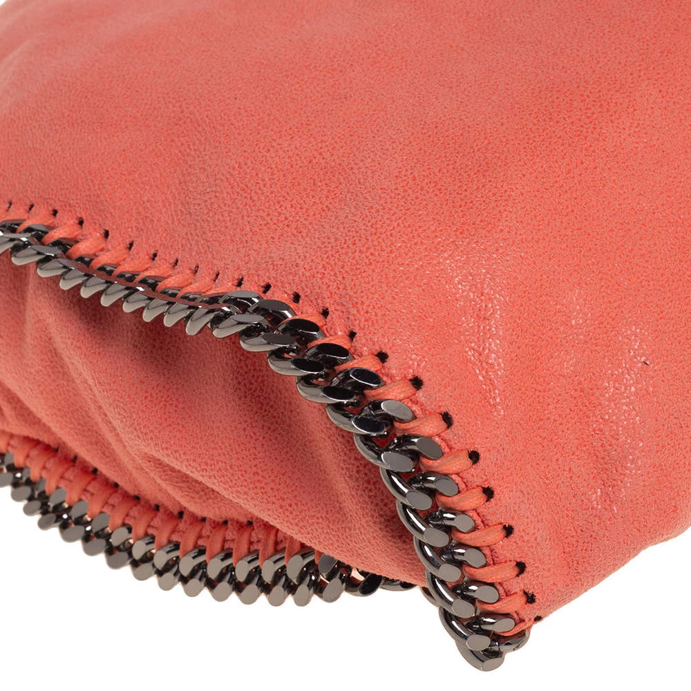 Stella McCartney Coral Orange Faux Suede Small Falabella Tote For Women 12 Stella McCartney Coral Orange Faux Suede Small Falabella Tote For Women - Image 10