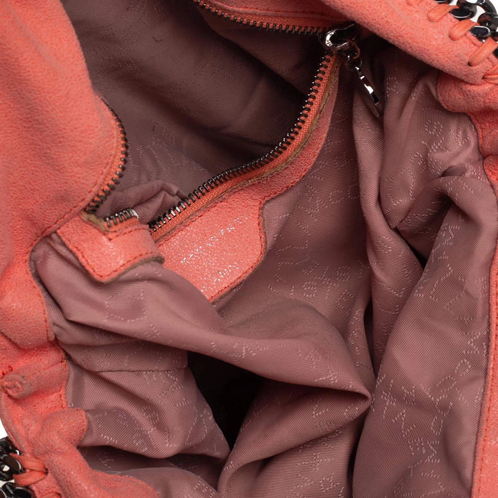 Stella McCartney Coral Orange Faux Suede Small Falabella Tote For Women 9 Stella McCartney Coral Orange Faux Suede Small Falabella Tote For Women - Image 7