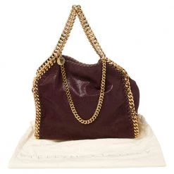 Stella McCartney Burgundy Faux Leather Mini Falabella Tote For Women -Stella McCartney Sales luxury women stella mccartney used handbags p432238 001