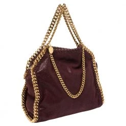 Stella McCartney Burgundy Faux Leather Mini Falabella Tote For Women -Stella McCartney Sales luxury women stella mccartney used handbags p432238 003
