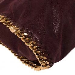 Stella McCartney Burgundy Faux Leather Mini Falabella Tote For Women -Stella McCartney Sales luxury women stella mccartney used handbags p432238 006