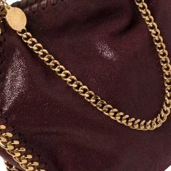 Stella McCartney Burgundy Faux Leather Mini Falabella Tote For Women -Stella McCartney Sales luxury women stella mccartney used handbags p432238 008