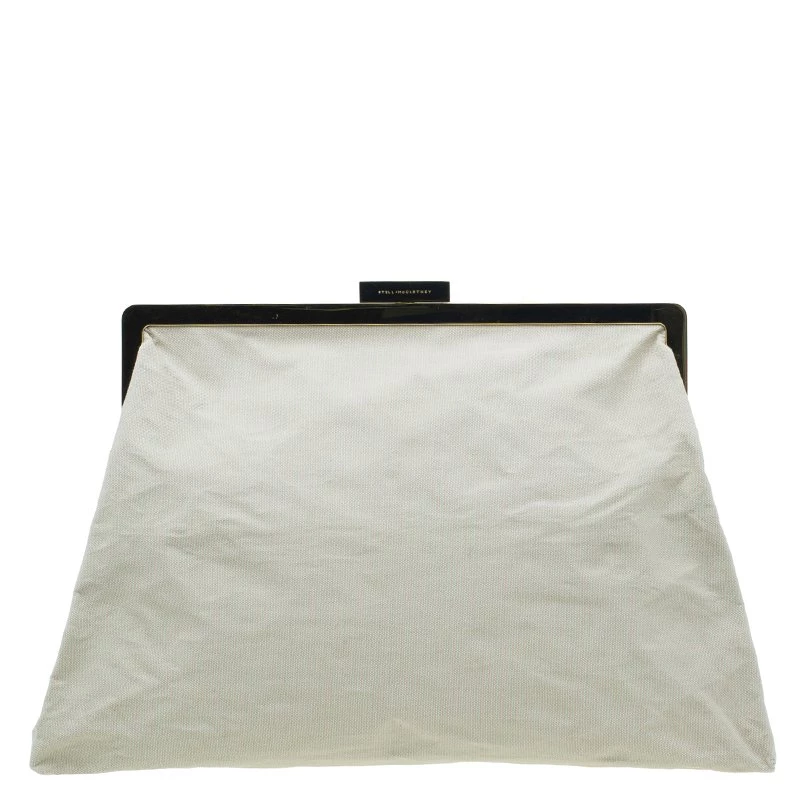 Stella McCartney Beige Canvas Oversized Daisy Clutch For Women 3 Stella McCartney Beige Canvas Oversized Daisy Clutch For Women