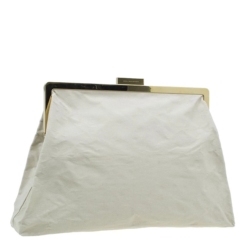 Stella McCartney Beige Canvas Oversized Daisy Clutch For Women 4 Stella McCartney Beige Canvas Oversized Daisy Clutch For Women - Image 2
