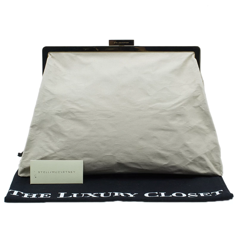 Stella McCartney Beige Canvas Oversized Daisy Clutch For Women 17 Stella McCartney Beige Canvas Oversized Daisy Clutch For Women - Image 15