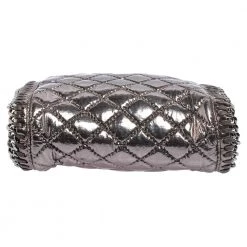 Stella McCartney Metallic Silver Faux Patent Leather Tiny Falabella Crossbody Bag For Women -Stella McCartney Sales luxury women stella mccartney used handbags p436872 008