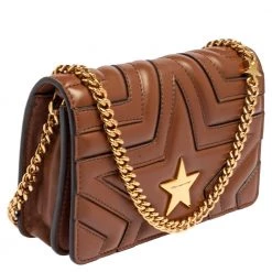 Stella McCartney Brown Faux Leather Stella Star Crossbody Bag For Women -Stella McCartney Sales luxury women stella mccartney used handbags p439208 001
