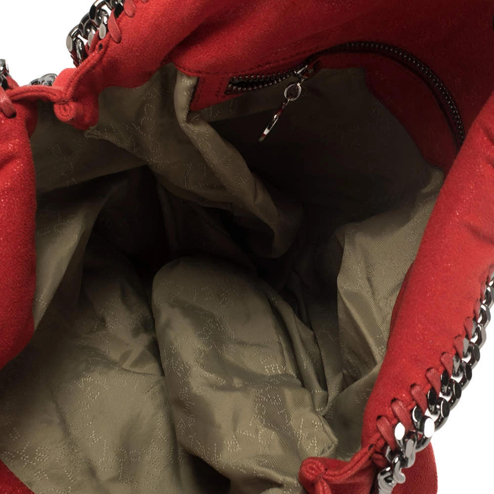 Stella McCartney Red Faux Suede Small Falabella Tote For Women 9 Stella McCartney Red Faux Suede Small Falabella Tote For Women - Image 7
