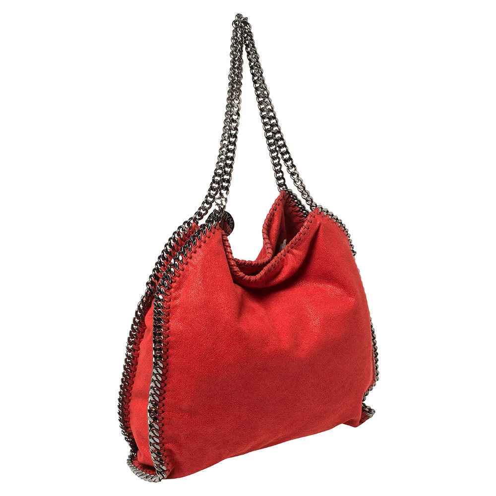 Stella McCartney Red Faux Suede Small Falabella Tote For Women 5 Stella McCartney Red Faux Suede Small Falabella Tote For Women - Image 3