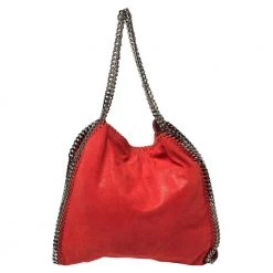 Stella McCartney Red Faux Suede Small Falabella Tote For Women 16 Stella McCartney Red Faux Suede Small Falabella Tote For Women -Stella McCartney Sales luxury women stella mccartney used handbags p441541 006