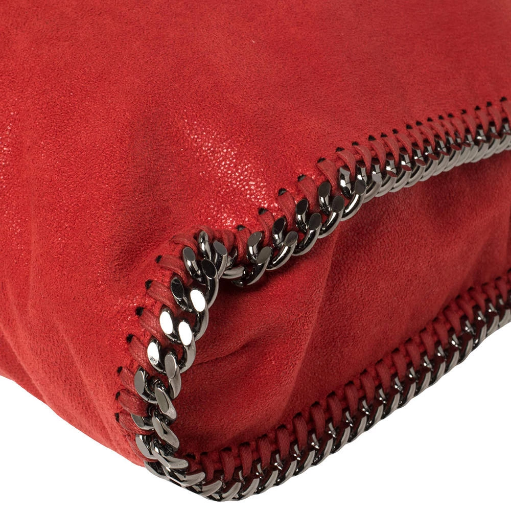 Stella McCartney Red Faux Suede Small Falabella Tote For Women 13 Stella McCartney Red Faux Suede Small Falabella Tote For Women - Image 11