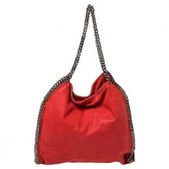 Stella McCartney Red Faux Suede Small Falabella Tote For Women