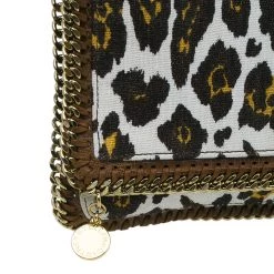 Stella Mccartney Leopard Print Canvas Faux Leather Trim Foldover Clutch For Women -Stella McCartney Sales luxury women stella mccartney used handbags p44645 010