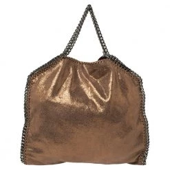 Stella McCartney Metallic Brown Faux Leather Small Falabella Tote For Women -Stella McCartney Sales luxury women stella mccartney used handbags p447861 003