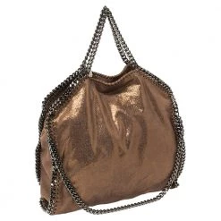 Stella McCartney Metallic Brown Faux Leather Small Falabella Tote For Women -Stella McCartney Sales luxury women stella mccartney used handbags p447861 005
