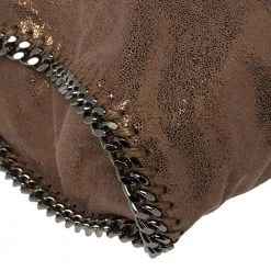 Stella McCartney Metallic Brown Faux Leather Small Falabella Tote For Women -Stella McCartney Sales luxury women stella mccartney used handbags p447861 010