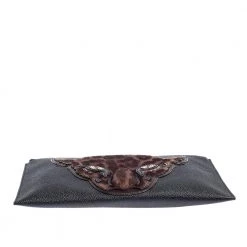 Stella McCartney Black/Brown Faux Leather And Calfhair Leopard Clutch For Women -Stella McCartney Sales luxury women stella mccartney used handbags p447928 003