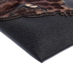 Stella McCartney Black/Brown Faux Leather And Calfhair Leopard Clutch For Women -Stella McCartney Sales luxury women stella mccartney used handbags p447928 005