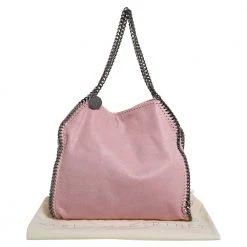 Stella McCartney Pink Faux Suede Small Falabella Tote For Women -Stella McCartney Sales luxury women stella mccartney used handbags p448289 002