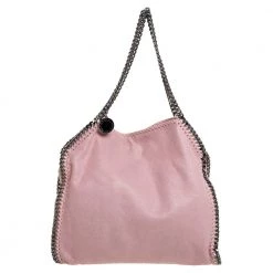 Stella McCartney Pink Faux Suede Small Falabella Tote For Women
