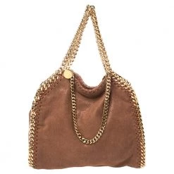 Stella McCartney Brown Faux Leather Mini Falabella Tote For Women