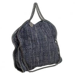 Stella McCartney Blue/Grey Tweed Small Falabella Tote For Women -Stella McCartney Sales luxury women stella mccartney used handbags p454065 006