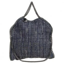 Stella McCartney Blue/Grey Tweed Small Falabella Tote For Women