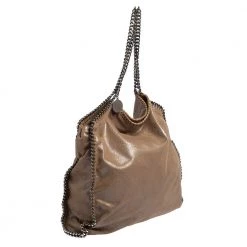 Stella McCartney Metallic Beige Faux Suede Large Falabella Tote For Women -Stella McCartney Sales luxury women stella mccartney used handbags p455511 005