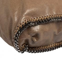 Stella McCartney Metallic Beige Faux Suede Large Falabella Tote For Women -Stella McCartney Sales luxury women stella mccartney used handbags p455511 010