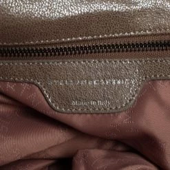 Stella McCartney Metallic Beige Faux Suede Large Falabella Tote For Women -Stella McCartney Sales luxury women stella mccartney used handbags p455511 011