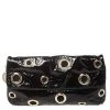 Stella McCartney Black Faux Patent Leather Rivet Flap Clutch For Women -Stella McCartney Sales luxury women stella mccartney used handbags p460631 008