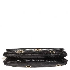 Stella McCartney Black Faux Patent Leather Rivet Flap Clutch For Women -Stella McCartney Sales luxury women stella mccartney used handbags p460631 012
