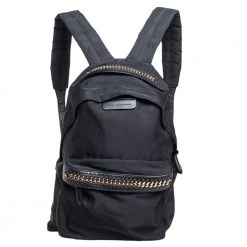 Stella McCartney Black Nylon And Leather Falabella Backpack For Women