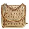 Stella McCartney Metallic Gold Woven Faux Leather Medium Falabella Box Shoulder Bag For Women