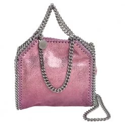 Stella McCartney Purple Faux Leather Tiny Falabella Shoulder Bag For Women