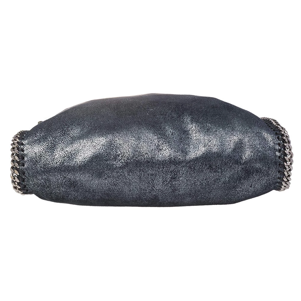 Stella McCartney Metallic Blue Faux Leather Small Falabella Tote For Women 8 Stella McCartney Metallic Blue Faux Leather Small Falabella Tote For Women - Image 6