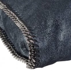 Stella McCartney Metallic Blue Faux Leather Small Falabella Tote For Women 24 Stella McCartney Metallic Blue Faux Leather Small Falabella Tote For Women -Stella McCartney Sales luxury women stella mccartney used handbags p471320 003
