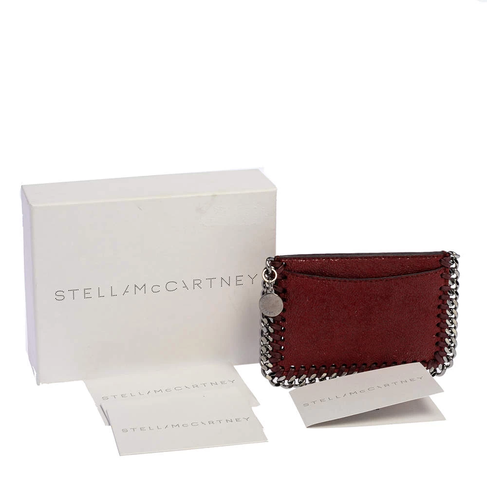 Stella McCartney Maroon Faux Leather Card Holder For Women 11 Stella McCartney Maroon Faux Leather Card Holder For Women - Image 9