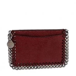 Stella McCartney Maroon Faux Leather Card Holder For Women